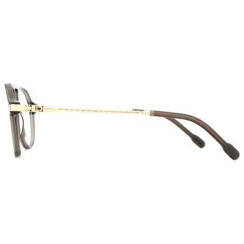 ZENOTTIC Bella eyeglasses: grey acetate frame with gold twisted metal temples