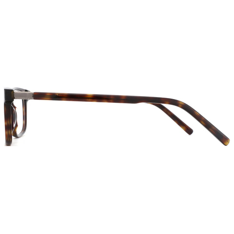 Side view of Zenottic Caesar eyeglasses showcasing the tortoiseshell acetate square frame.
