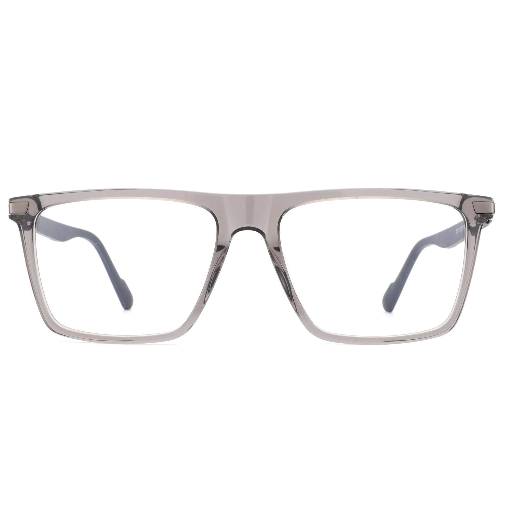 ZENOTTIC Ryan square eyeglasses in translucent grey acetate frame