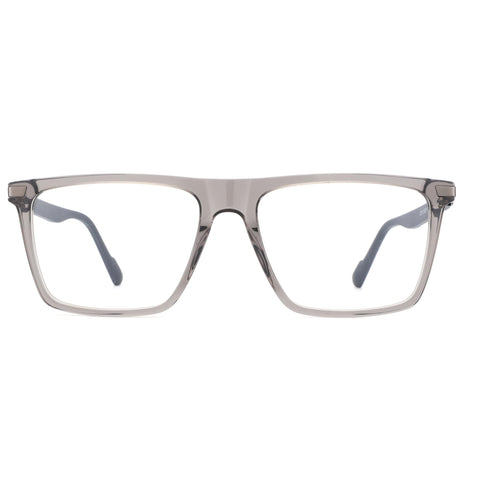 ZENOTTIC Ryan square eyeglasses in translucent grey acetate frame