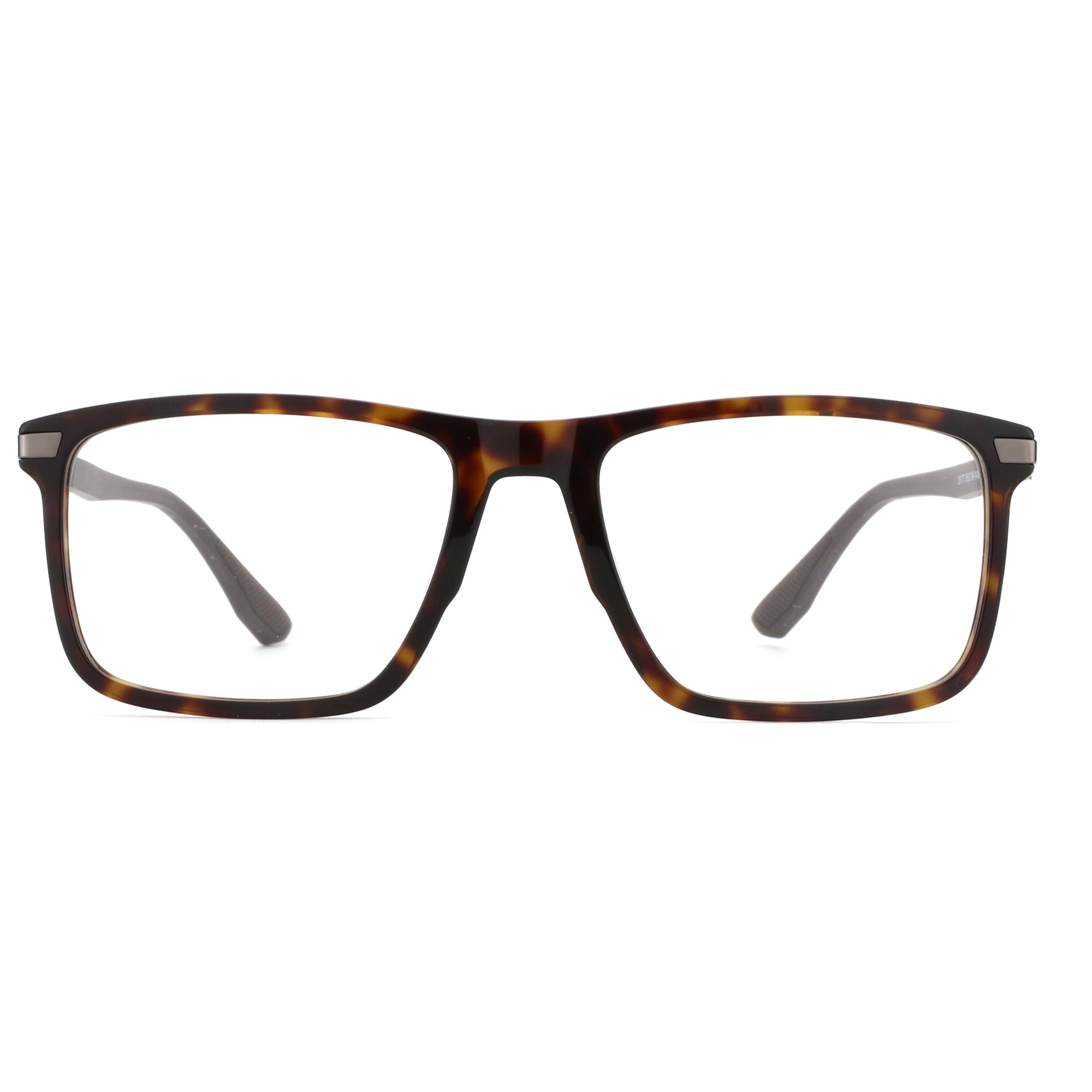 ZENOTTIC Robert eyeglasses with tortoiseshell acetate square frame and clear lenses.