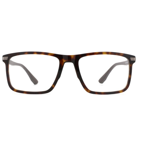 ZENOTTIC Robert eyeglasses with tortoiseshell acetate square frame and clear lenses.