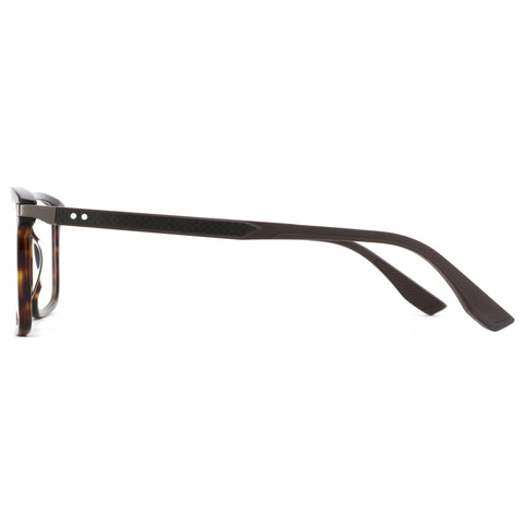 ZENOTTIC Robert square eyeglasses with tortoise acetate front and textured dark temple.