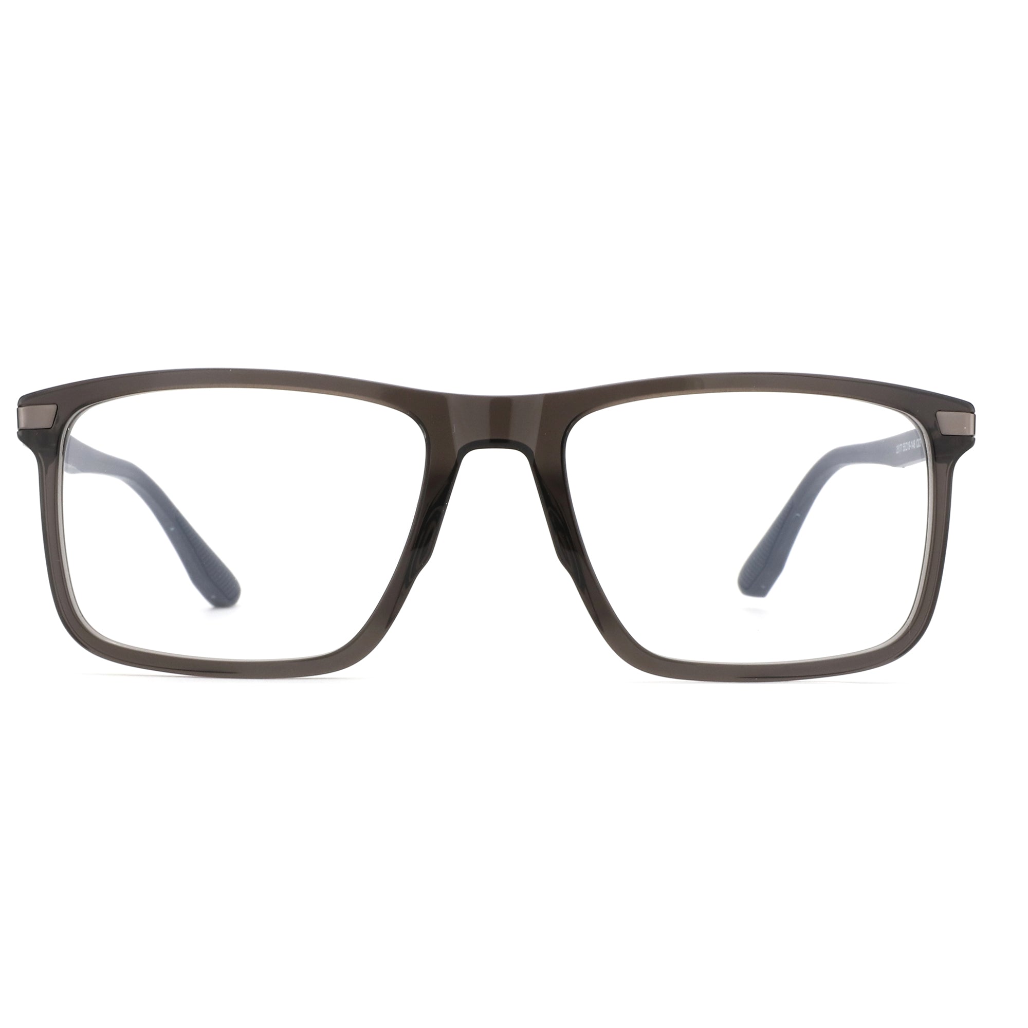 ZENOTTIC Robert square eyeglasses, dark grey acetate frame, clear demo lenses, model R07 5259.