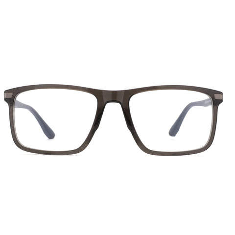 ZENOTTIC Robert square eyeglasses, dark grey acetate frame, clear demo lenses, model R07 5259.