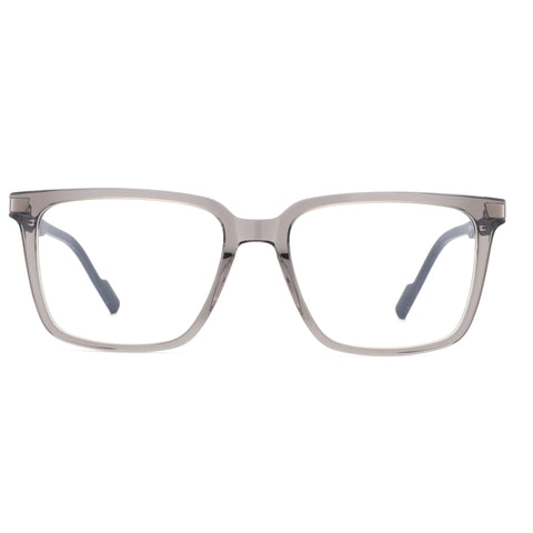 Zenottic Elijah eyeglasses: translucent grey acetate full-rim square frame, 52mm lens width.