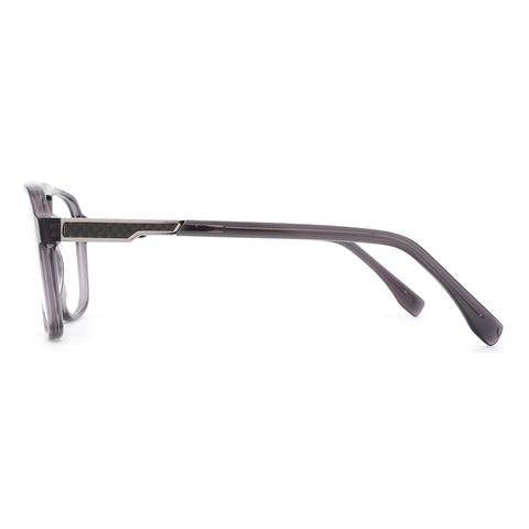 ZENOTTIC Vladimir eyeglasses, smoky grey acetate full-rim frame with metal temple detail.