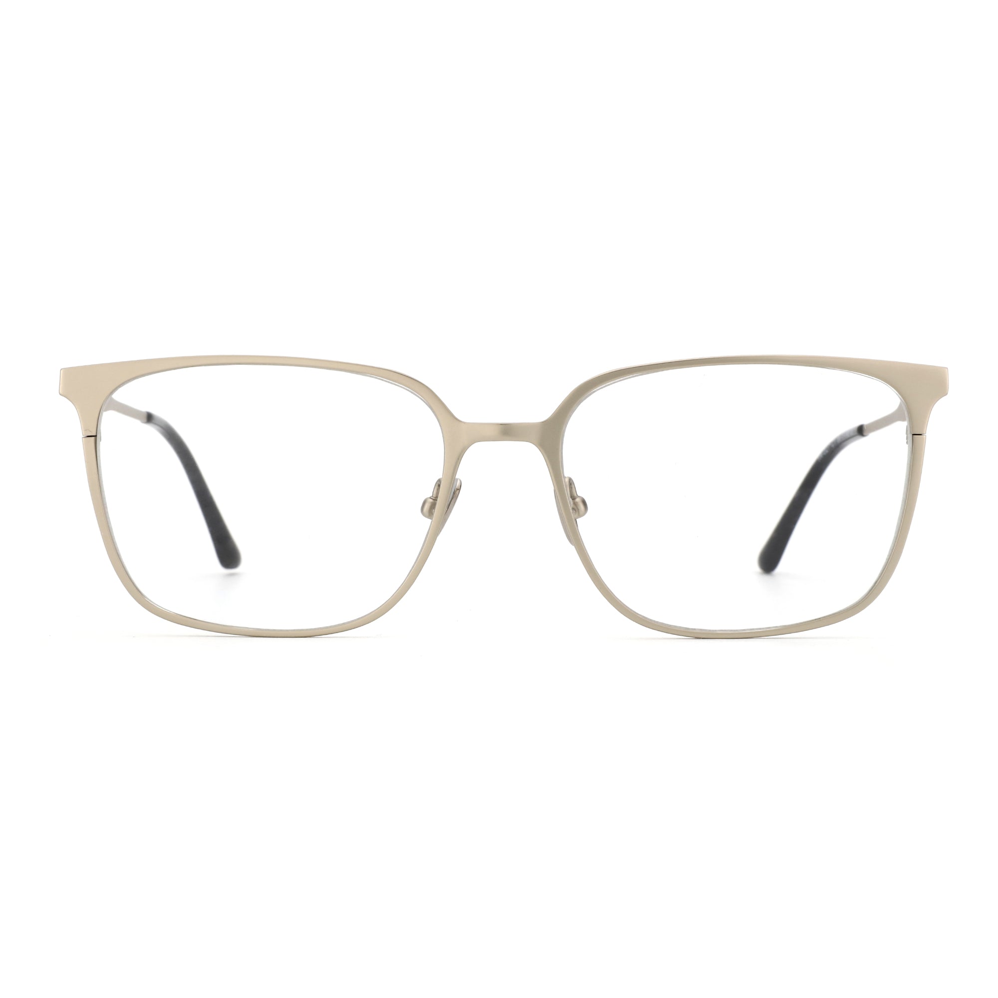 Zenottic Quince eyeglasses, metal full-rim frame, square shape, gold color, prescription ready