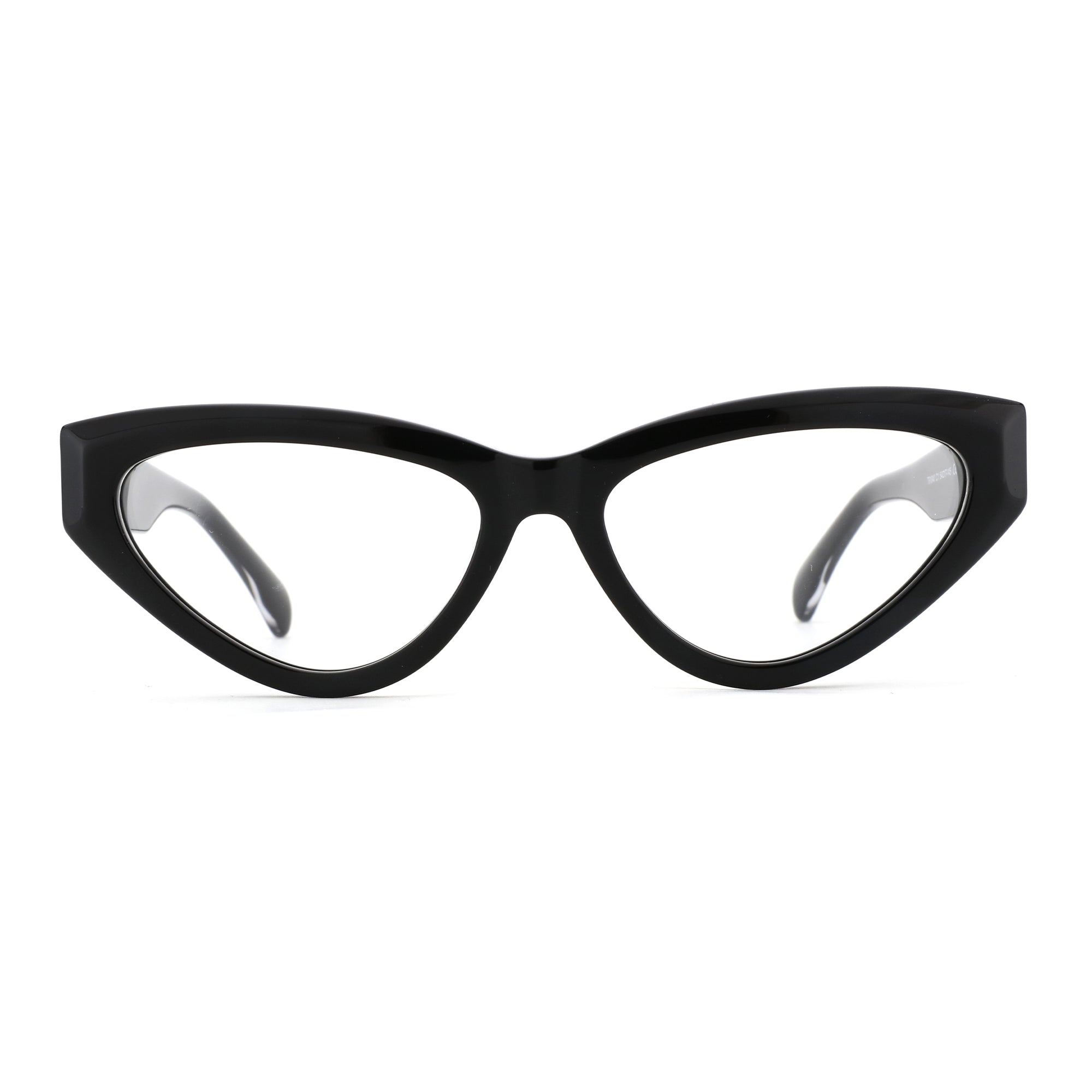 Zenottic Elowen black acetate cat-eye eyeglasses with clear lenses