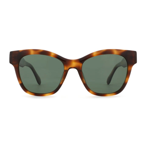 Zenottic Sun Glasses Polly tortoise shell acetate sunglasses with green lenses