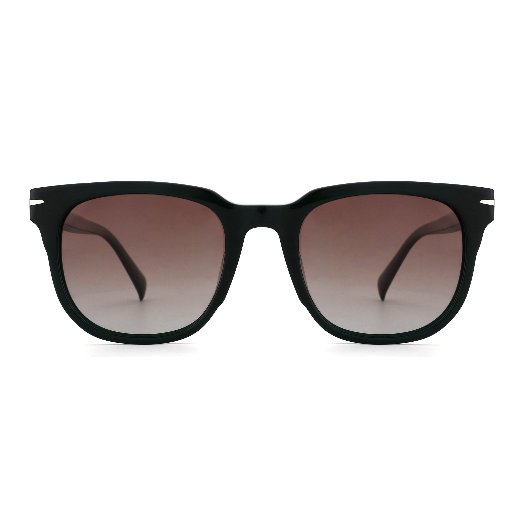 Zenottic Zander dark green acetate sunglasses with gradient brown lenses