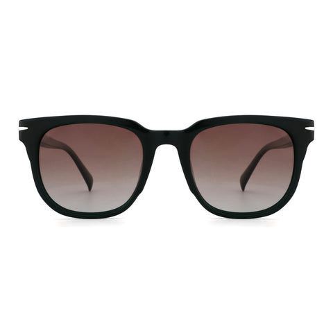 Zenottic Zander dark green acetate sunglasses with gradient brown lenses