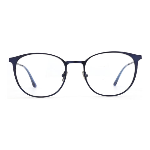 Zenottic Ive eyeglasses in navy blue metal frame, round shape, perfect for prescription or fashion