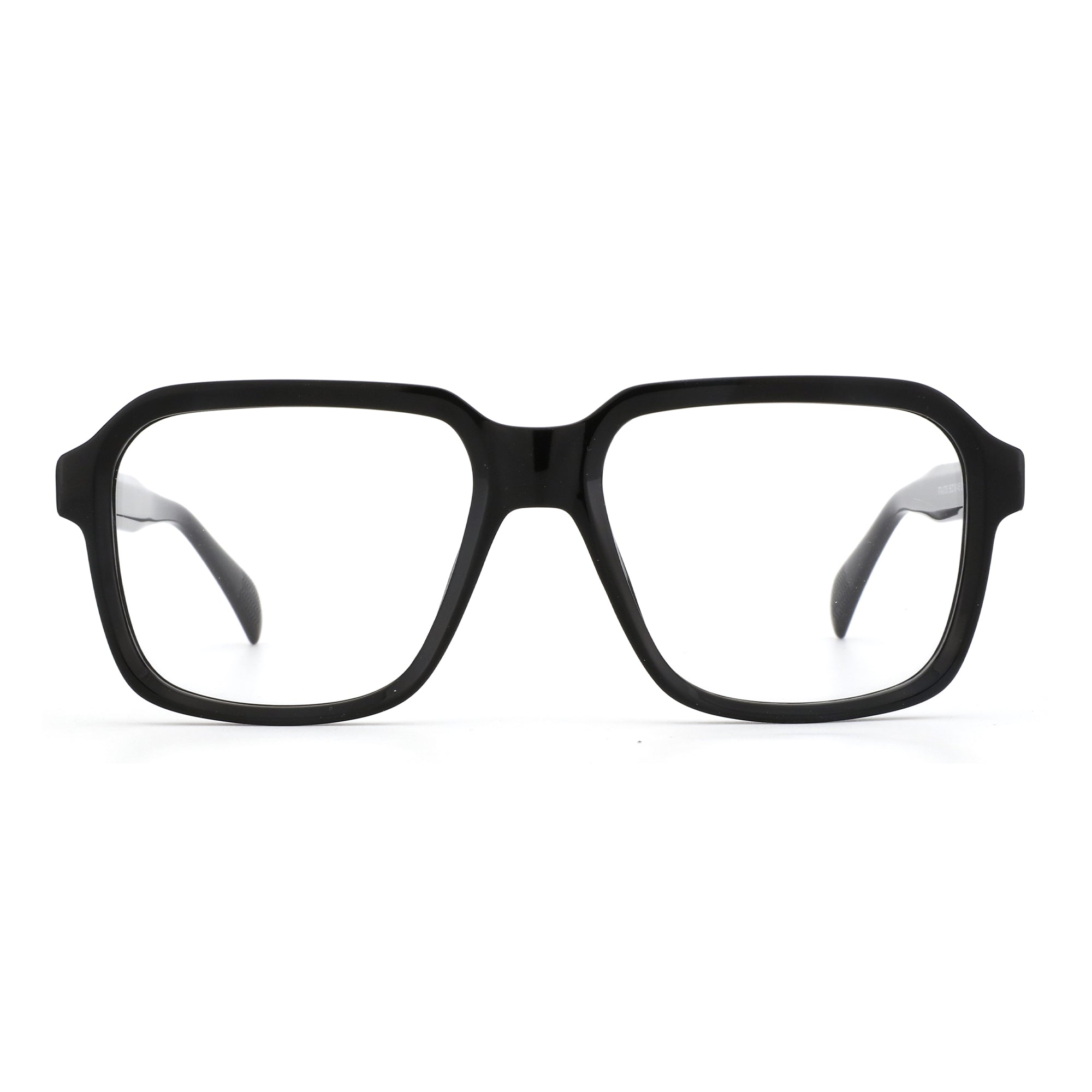 Zenottic Brady eyeglasses in black acetate with a geometric frame.