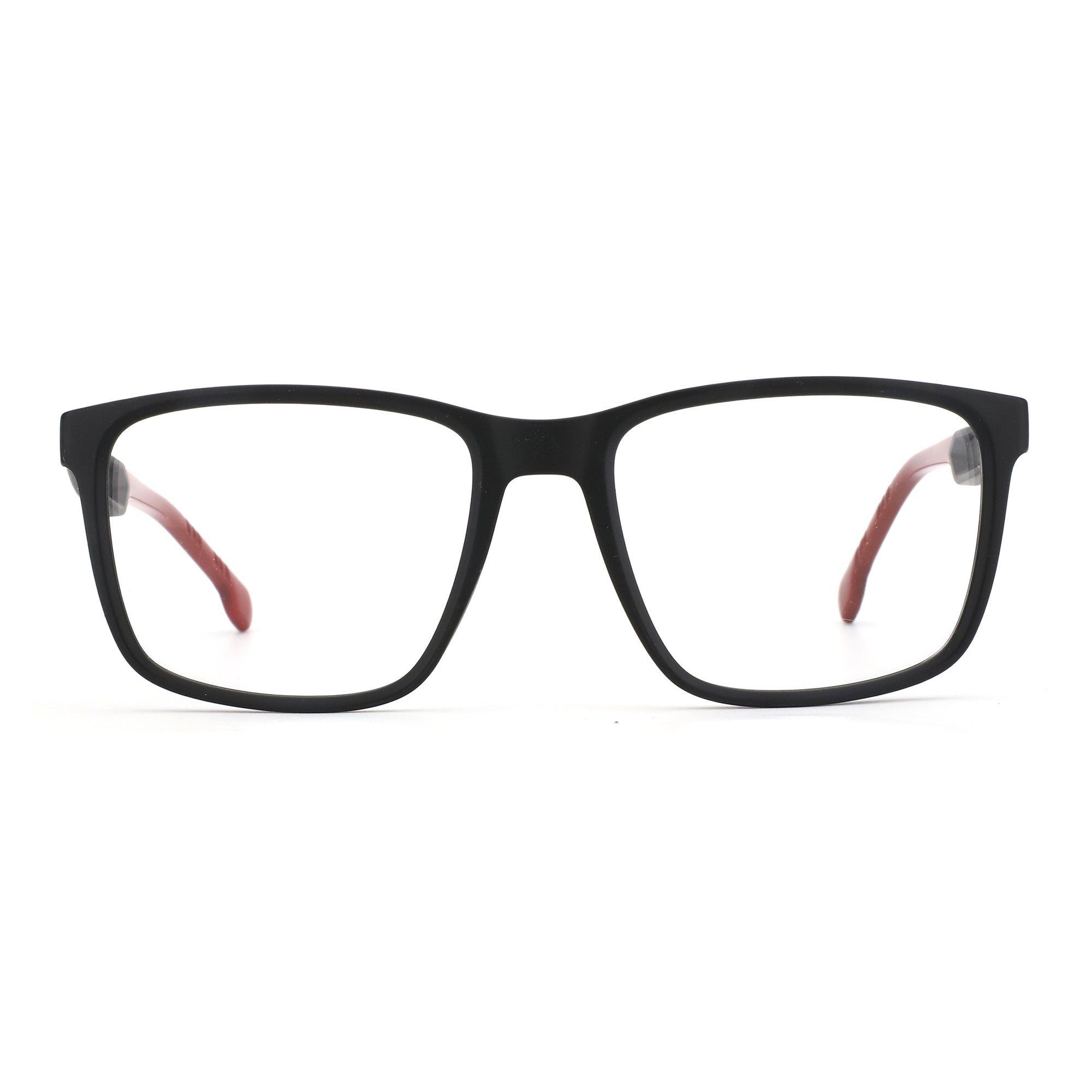 Zenottic Raphael black eyeglasses with red temple accents