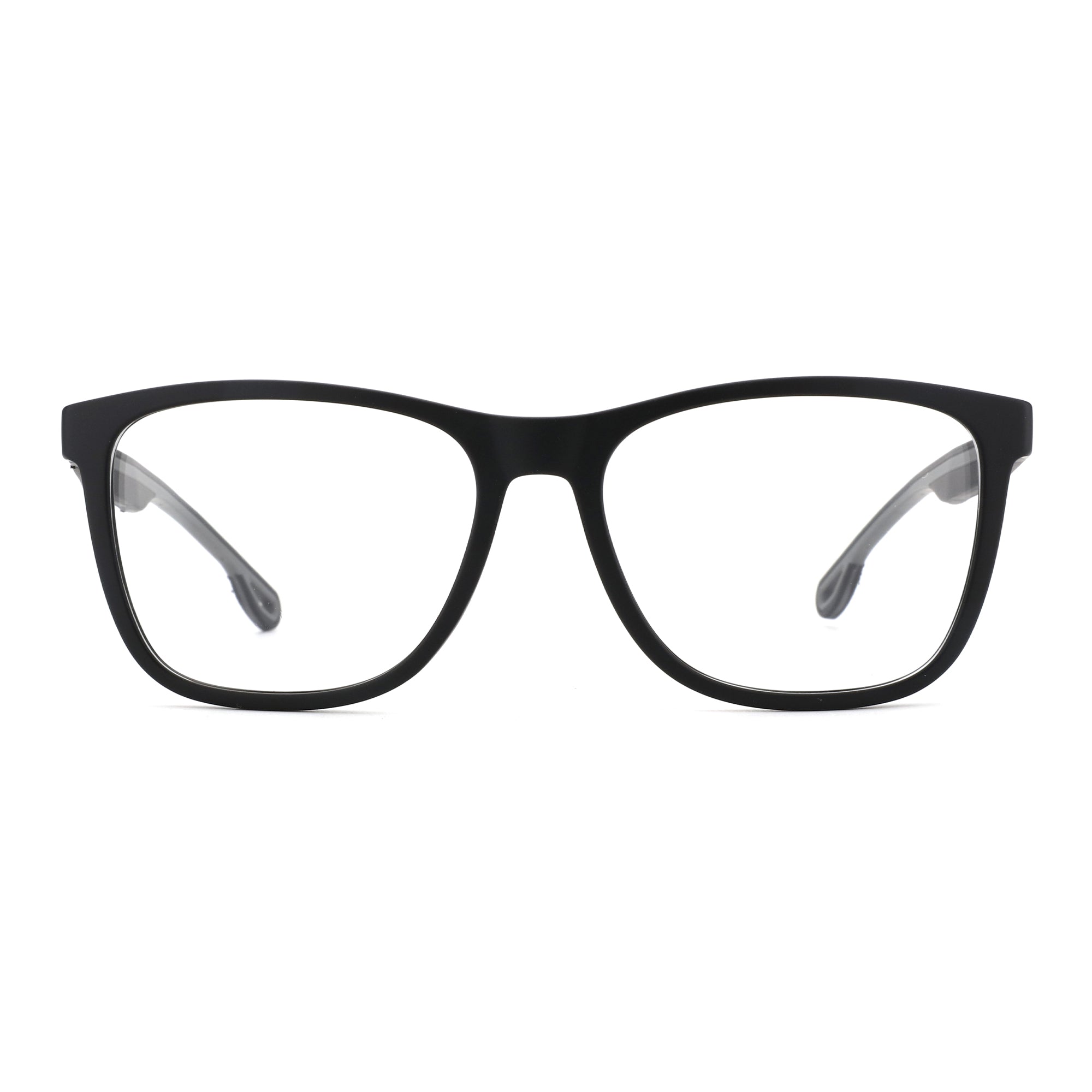 Zenottic Preston matte black plastic eyeglasses with clear square lenses