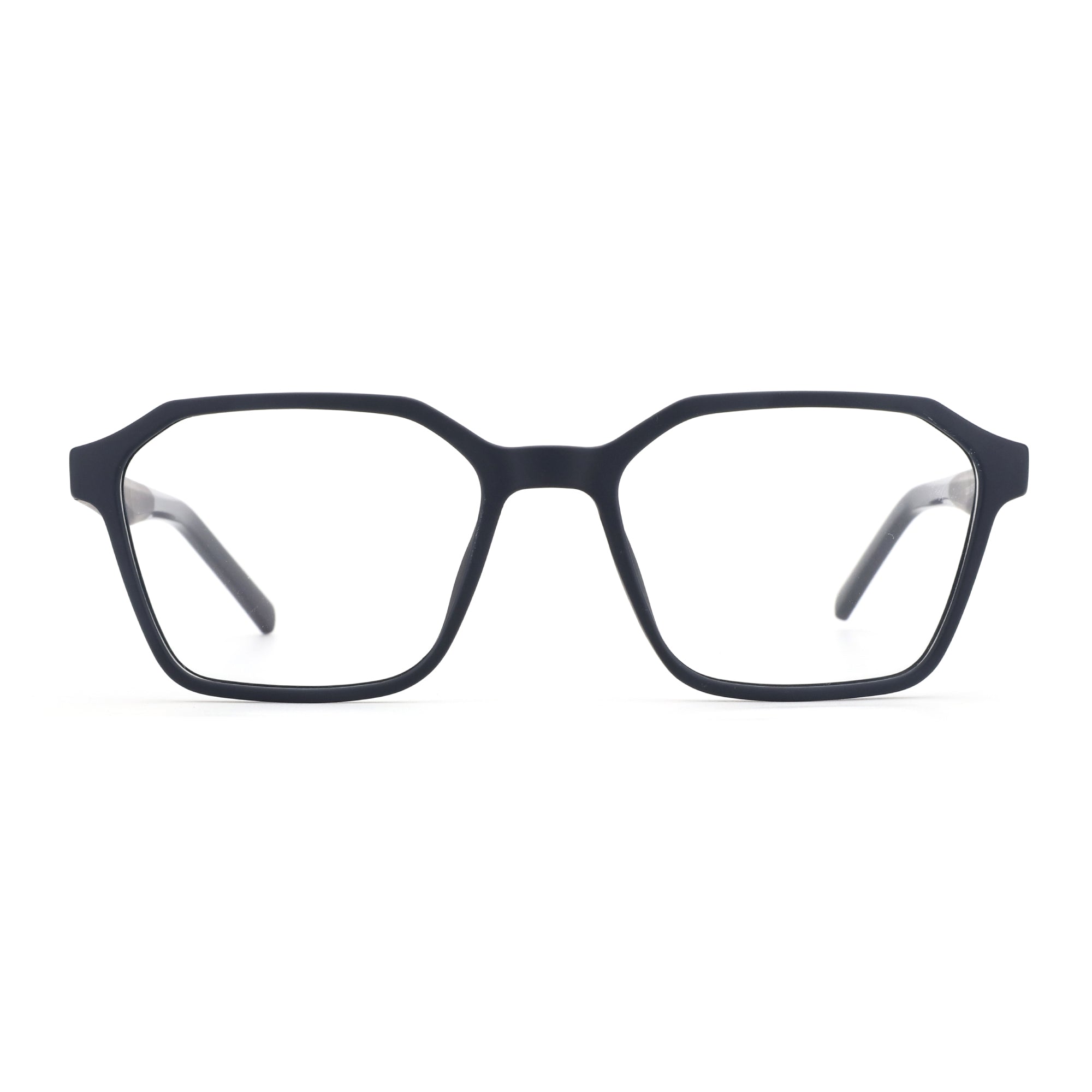 Matte black Zenottic Eyeglasses Barnett with geometric frame and clear lenses
