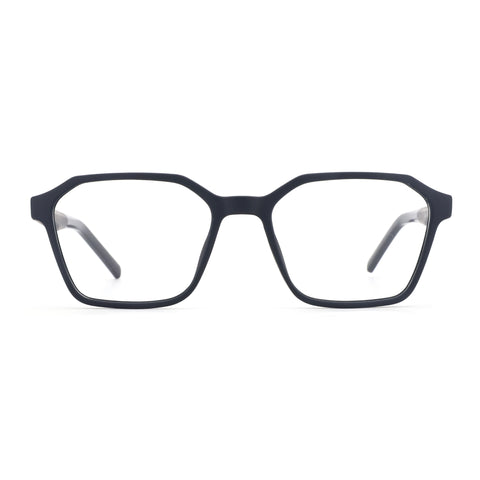 Matte black Zenottic Eyeglasses Barnett with geometric frame and clear lenses