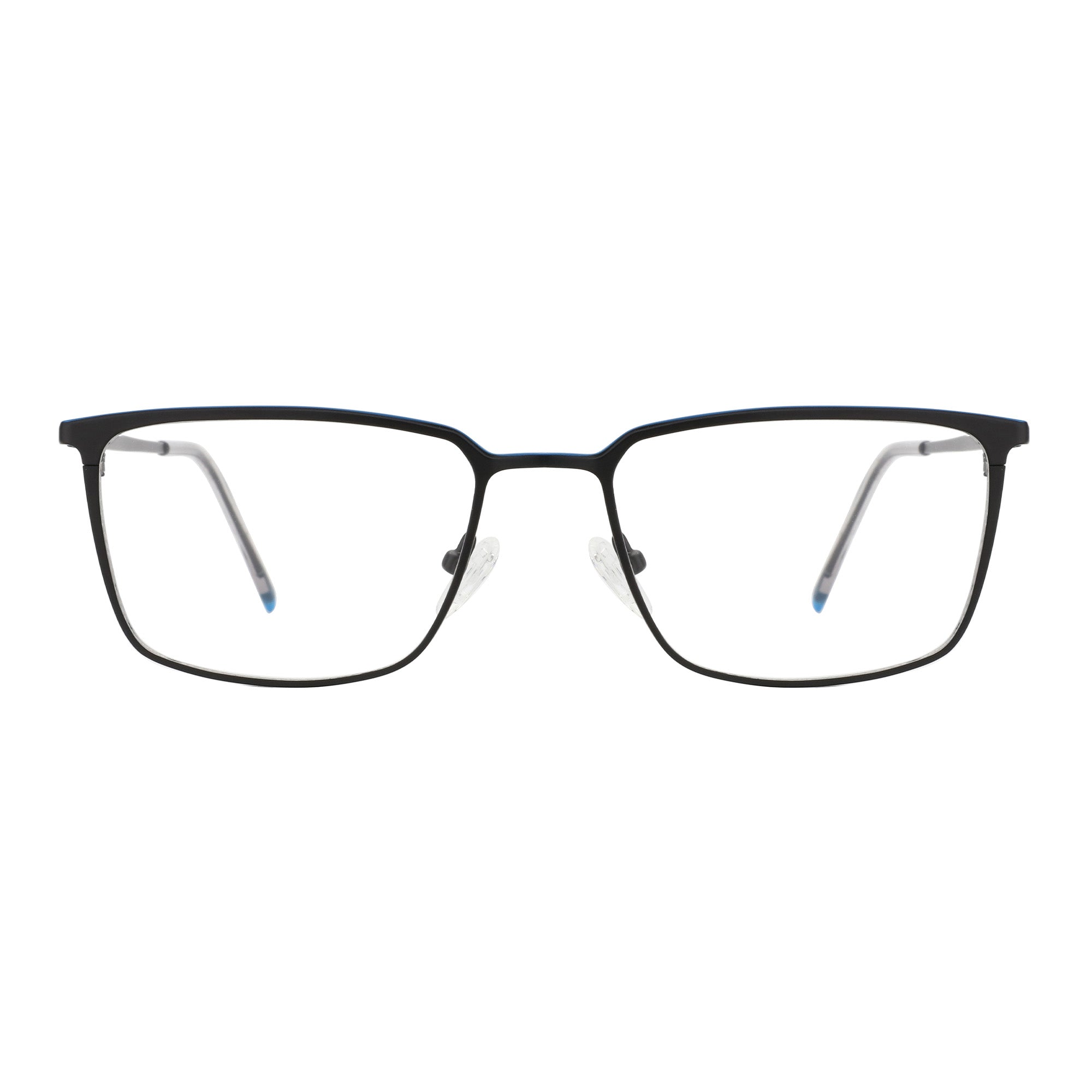 Zenottic Eyeglasses Tony black metal square full-rim with clear lenses