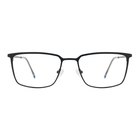 Zenottic Eyeglasses Tony black metal square full-rim with clear lenses