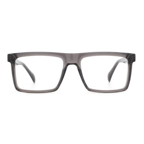 Zenottic Byron eyeglasses in a classic square acetate frame, smoke grey color.