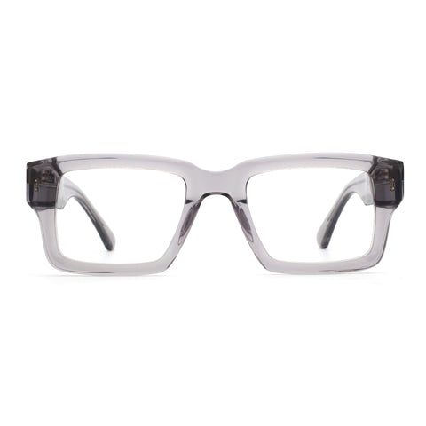 Zenottic Troy eyeglasses feature a bold, square acetate frame in grey. Perfect for a stylish, modern look.