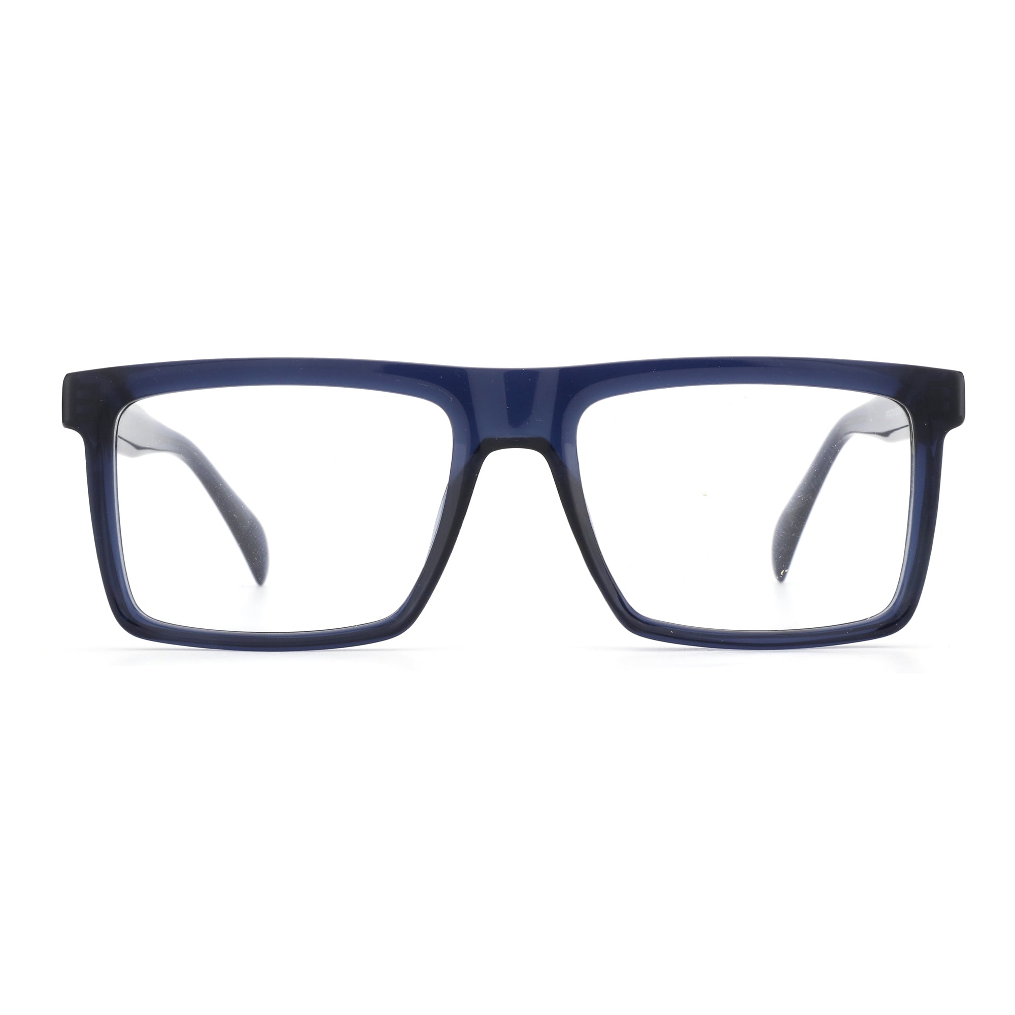 Zenottic Byron square eyeglasses in dark blue acetate frame