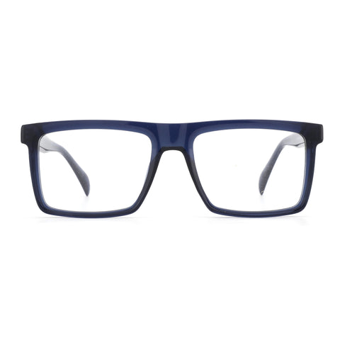 Zenottic Byron square eyeglasses in dark blue acetate frame