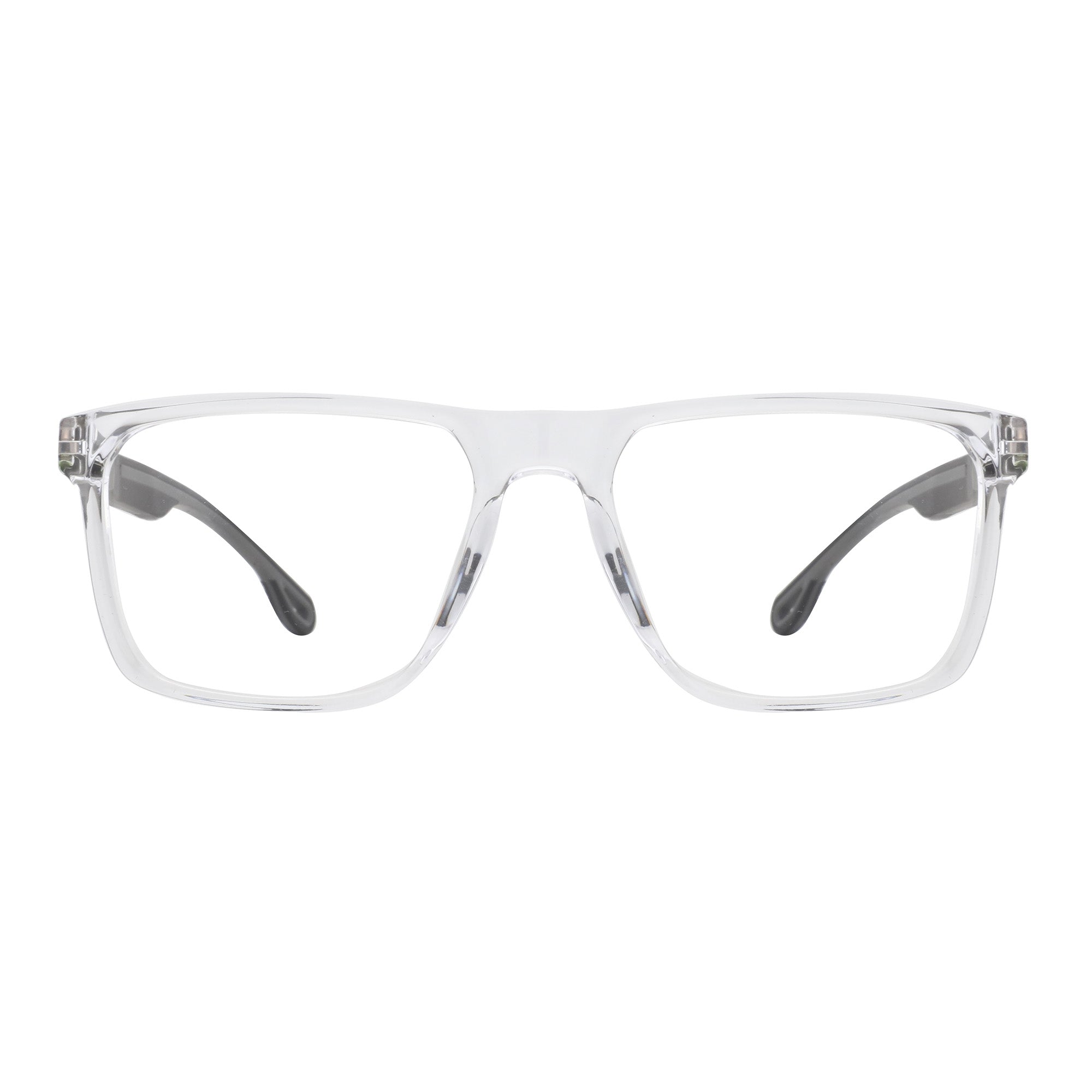 Zenottic Eyeglasses Pablo clear plastic square frame glasses with dark gray temples