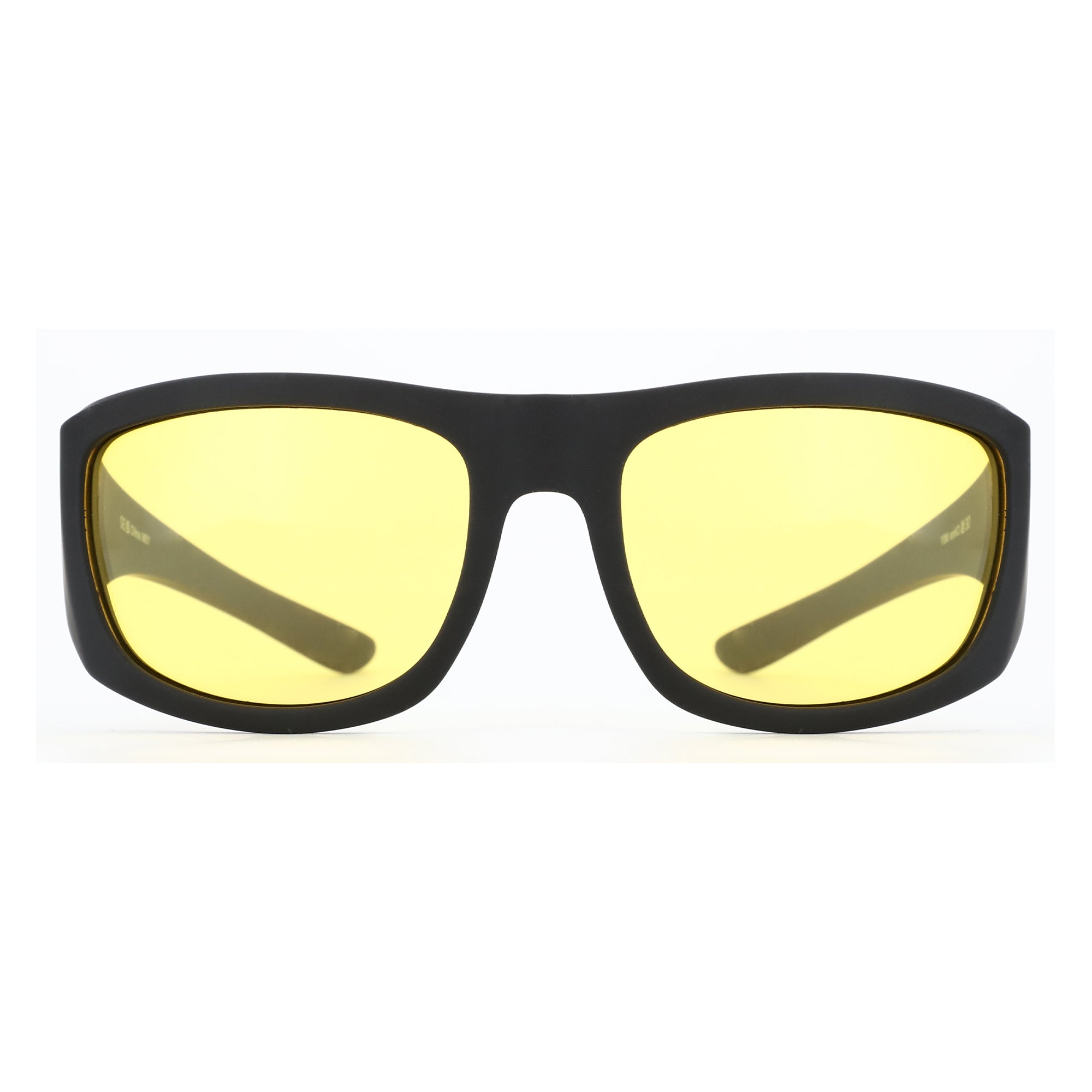 Zenottic Earl square sunglasses with black TR90 frame and yellow polarized lenses