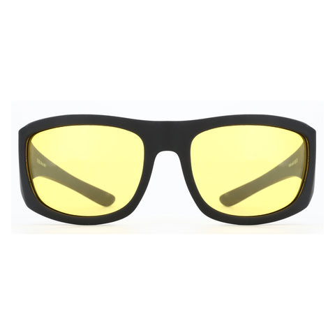 Zenottic Earl square sunglasses with black TR90 frame and yellow polarized lenses