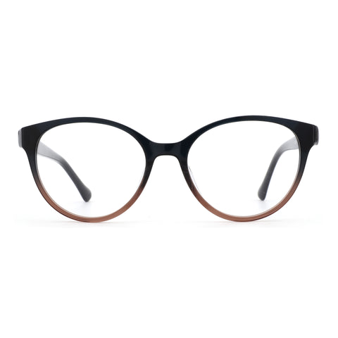 Zenottic Thalia eyeglasses feature a black acetate full-rim with a gradient to brown.