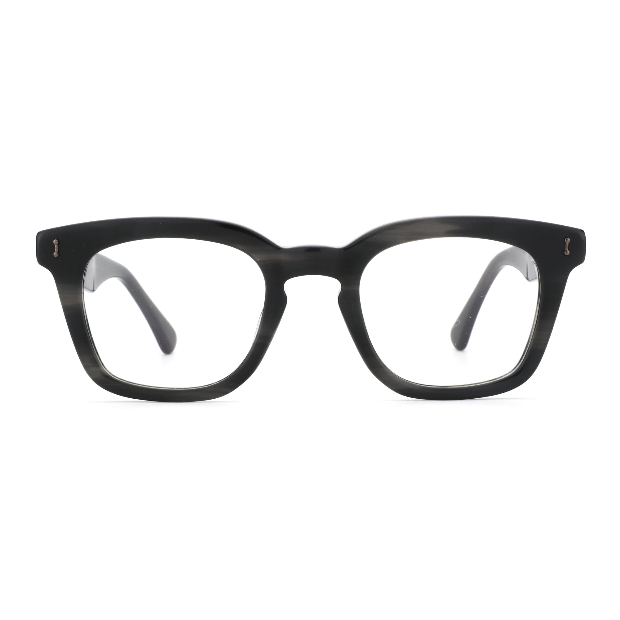 Zenottic Sofia eyeglasses in dark grey acetate with a retro square frame design.