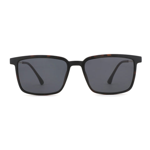 Zenottic Colin sunglasses. Black square frame with dark lenses, casual style for men.