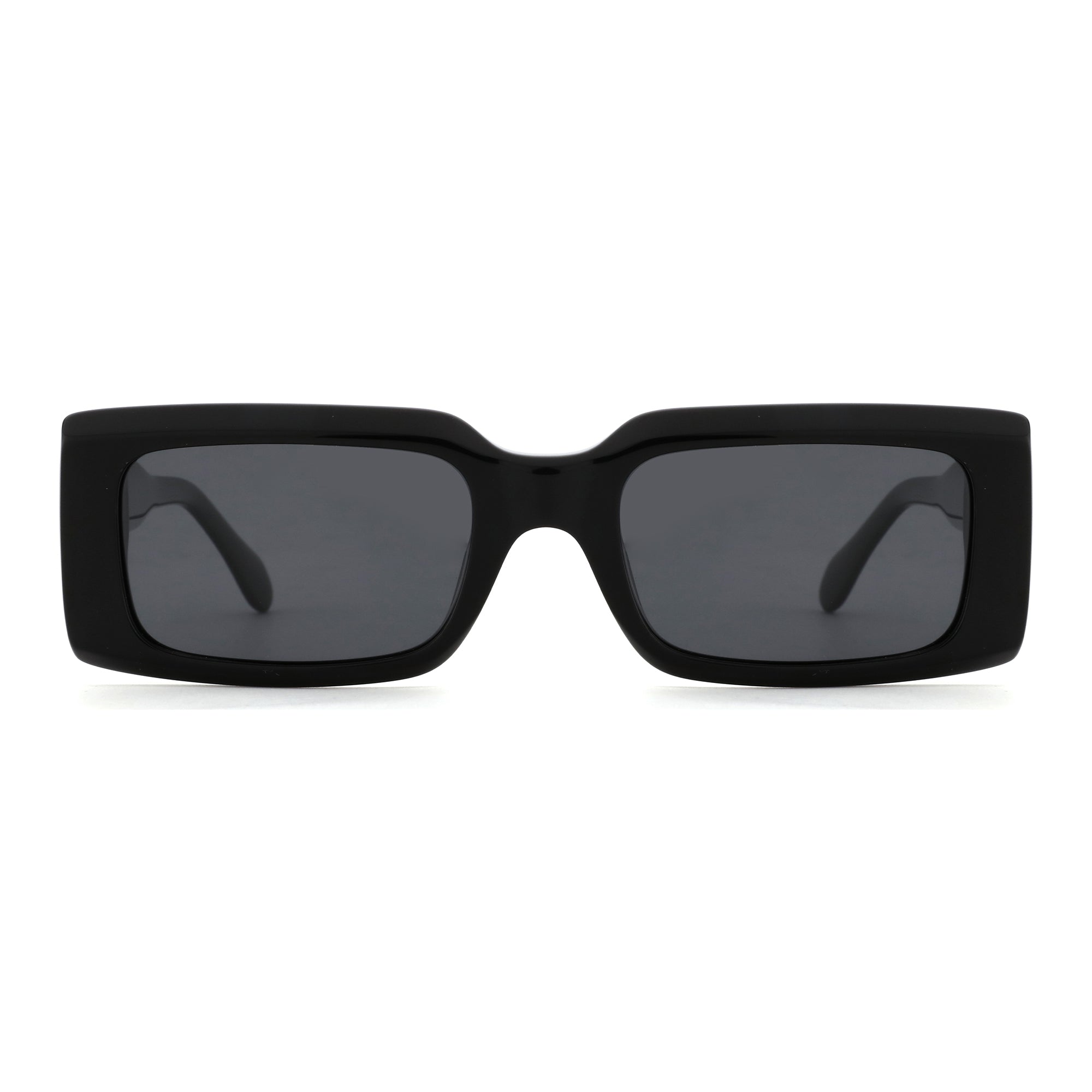 Zenottic Sheila black acetate frame sunglasses with dark grey lenses