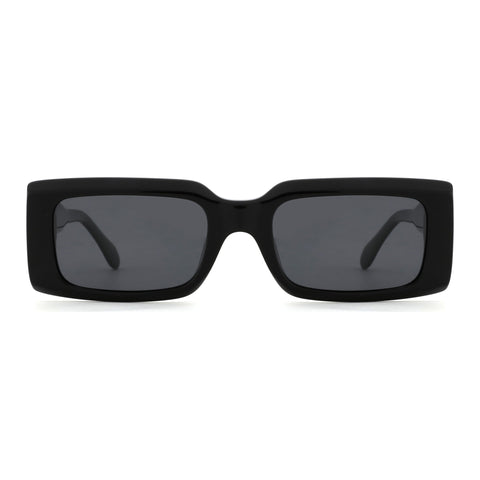 Zenottic Sheila black acetate frame sunglasses with dark grey lenses