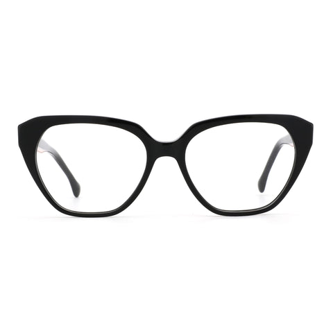 Zenottic Eyeglasses Heloise black cat eye acetate frame with clear lenses.