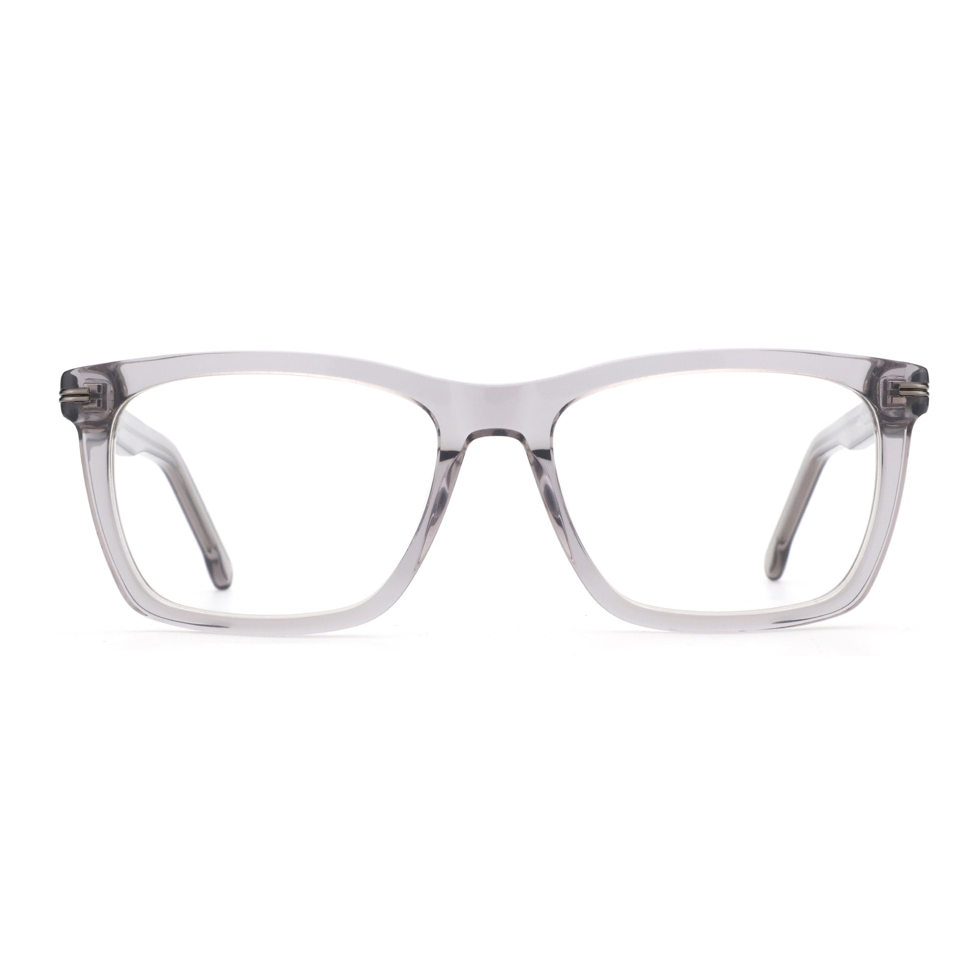 Zenottic Upton transparent grey acetate square eyeglasses with clear lenses