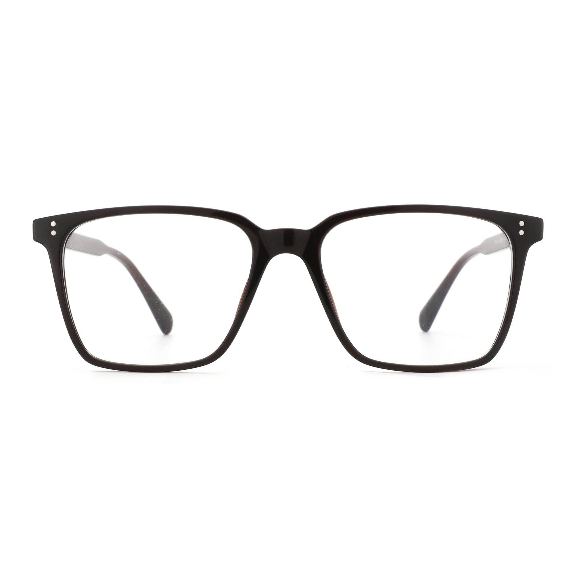 Zenottic Silvester black plastic square eyeglasses with clear lenses