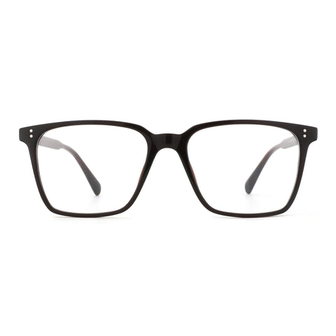 Zenottic Silvester black plastic square eyeglasses with clear lenses
