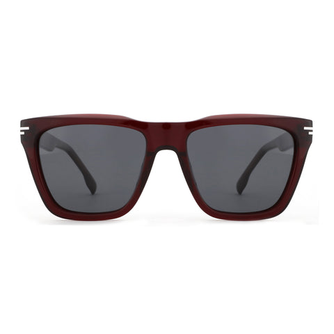 Zenottic Yanely Sunglasses - Square acetate frame, red, with UV protection lenses