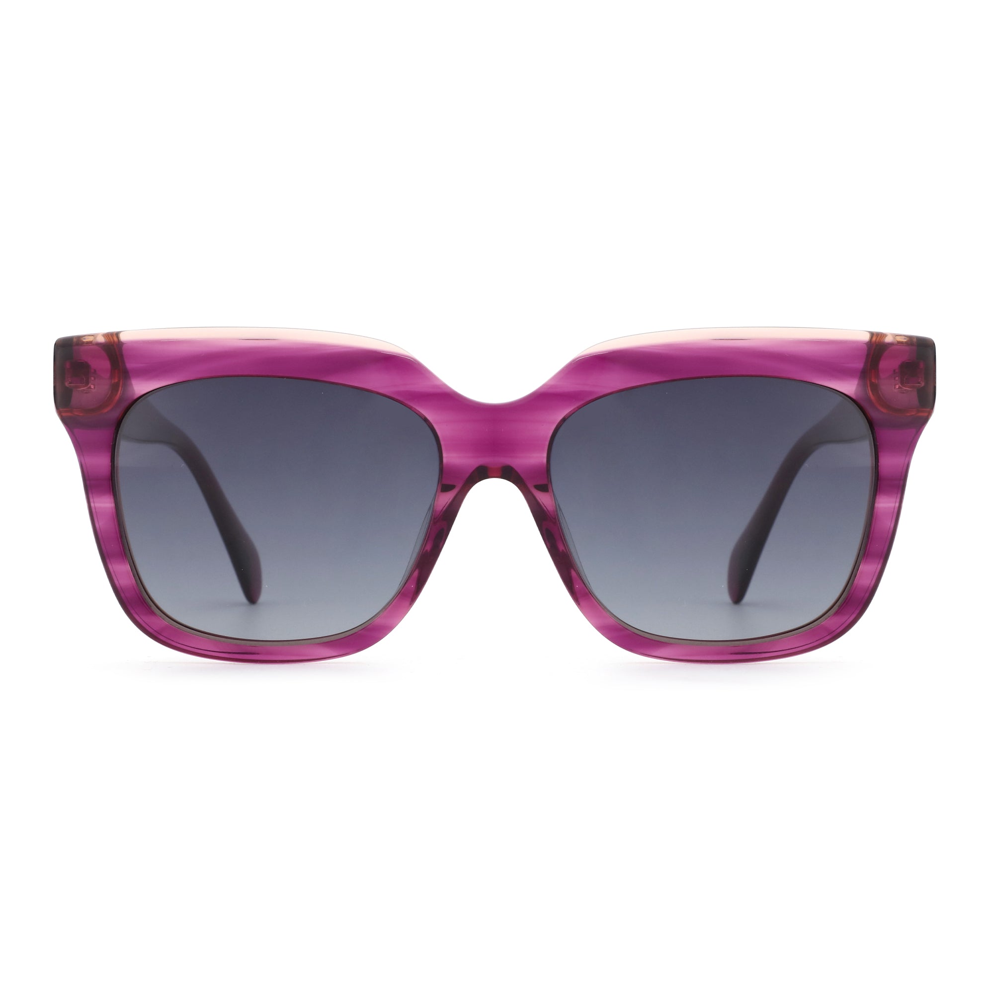 Zenottic Sun Glasses Anthea in translucent purple with dark grey gradient lenses.