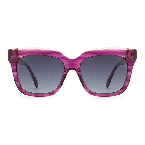 Zenottic Sun Glasses Anthea in translucent purple with dark grey gradient lenses.