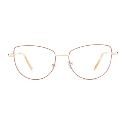 Zenottic Sibyl cat-eye eyeglasses with metal frame in rose gold color, model CH2006