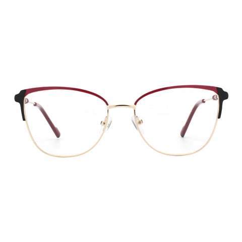 Zenottic Marina eyeglasses in gold and red metal frame FRHD605