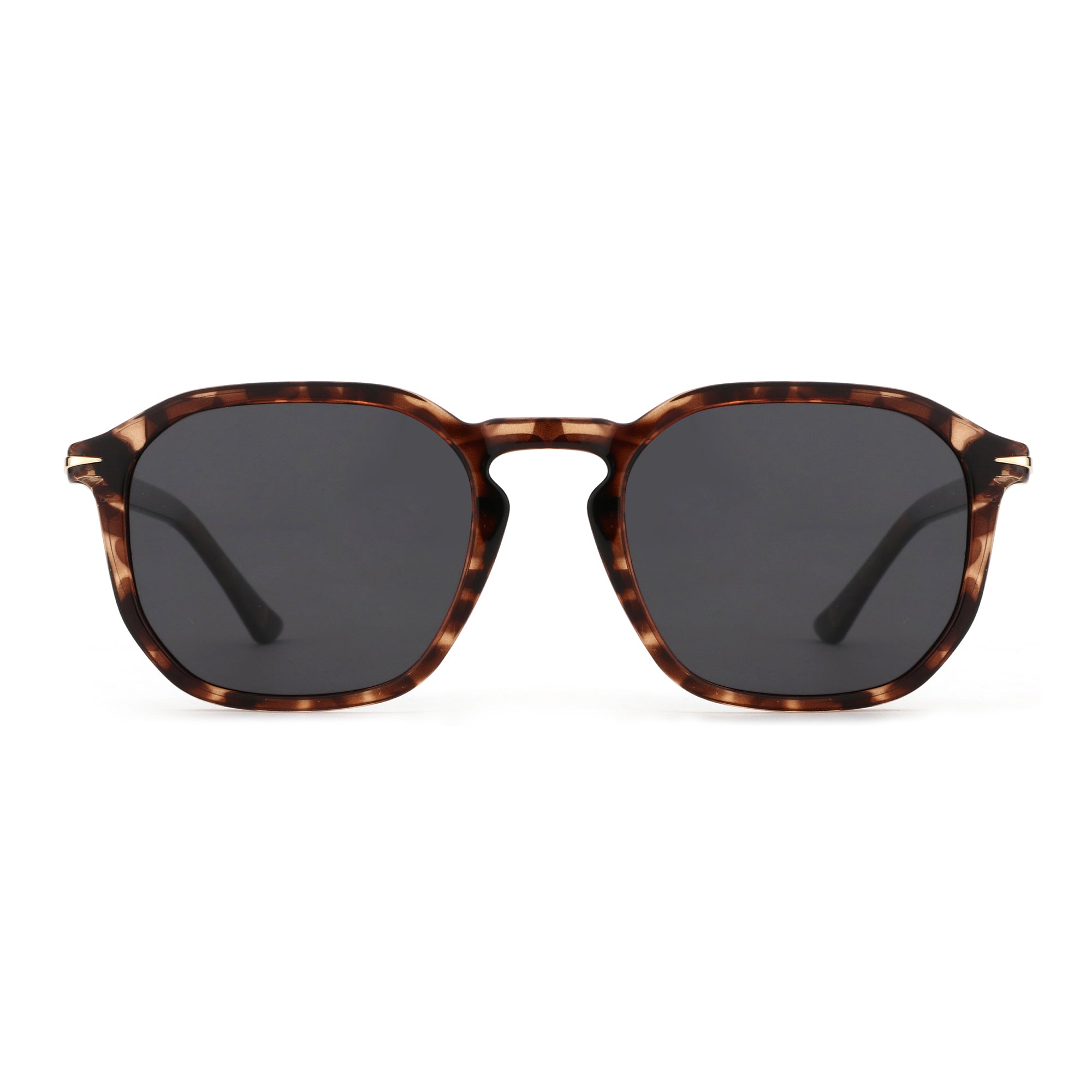 Zenottic Sun Glasses Fletcher, tortoise shell pattern plastic frames, dark gray UV400 lenses