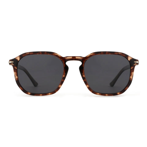 Zenottic Sun Glasses Fletcher, tortoise shell pattern plastic frames, dark gray UV400 lenses