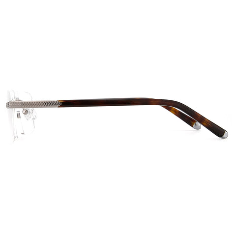 ZENOTTIC Frankie eyeglasses: Tortoiseshell temple arm with textured metal hinge.