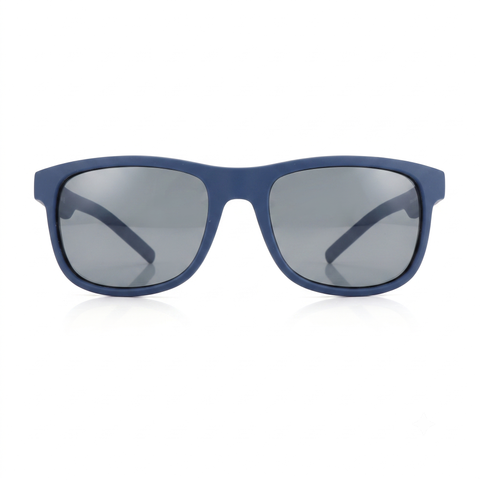 Zenottic Amos Sunglasses - Square frame, navy blue TR90 with gray polarized lenses for men.