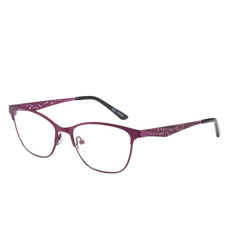 Zenottic Grace cat eye eyeglasses in magenta metal frame